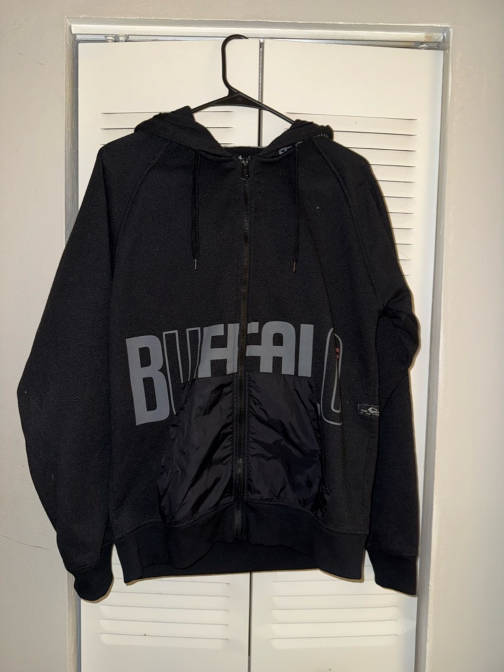 Buffalo David Bitton Full Zip Hoodie Black Graphic Logo Men’s S Streetwear